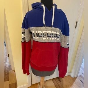 Superdry sports thick hooded logo sweatshirt size small